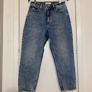Abercrombie & Fitch Curve Love High Rise Mom Jeans (Acid Wash) - 29 Short